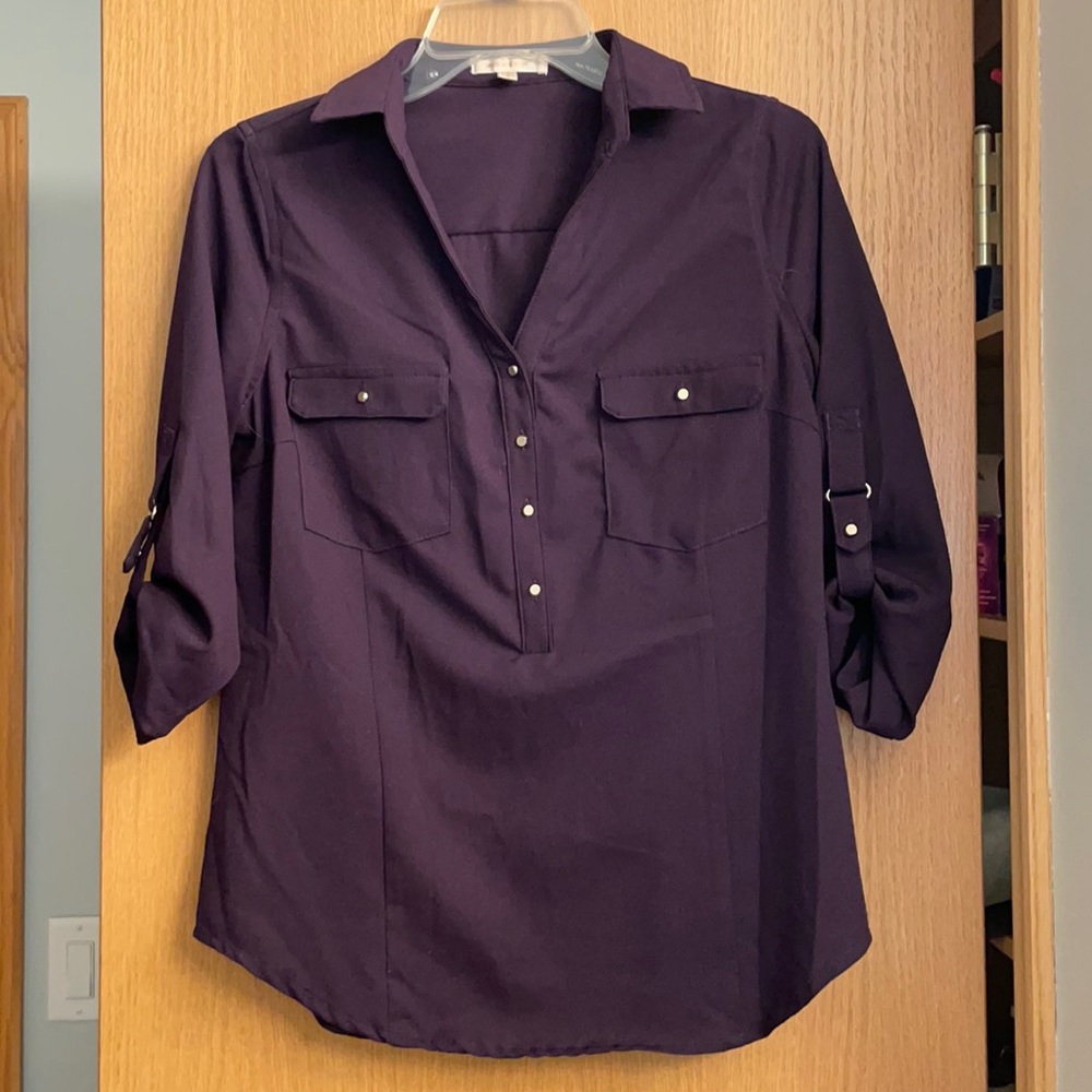 Purple Collared Blouse